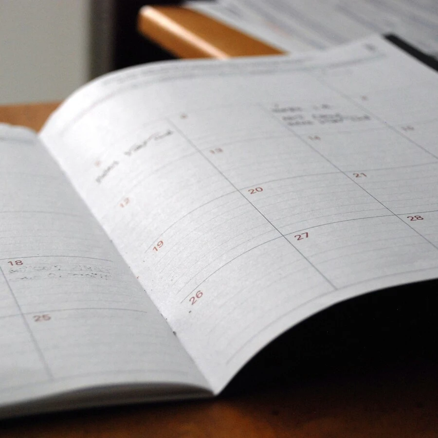 Counselling sessions calendar